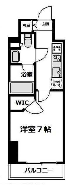 パークリュクス大阪天満(1K/7階)の間取り写真