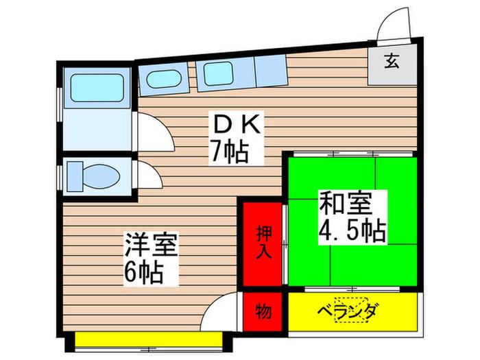 高橋ビル(2DK/3階)の間取り写真