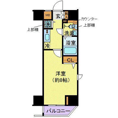 XEBEC木場(1K/7階)の間取り写真