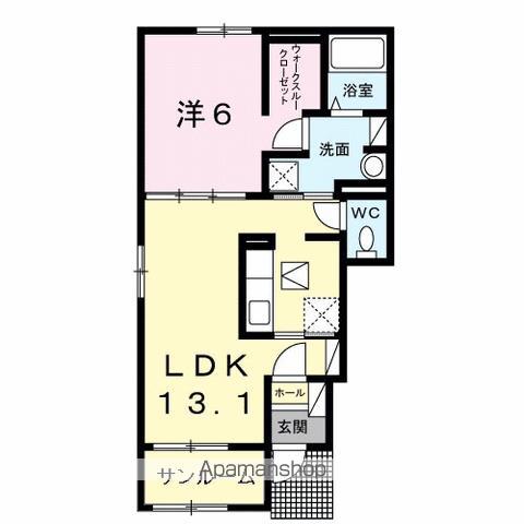 アルドール アサヒ I(1LDK/1階)の間取り写真