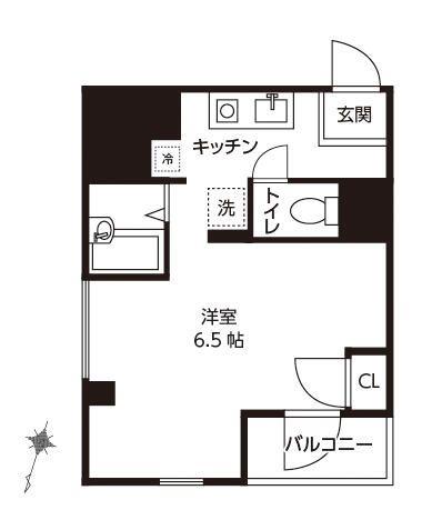 グランシャリオ蓮沼(ワンルーム/5階)の間取り写真