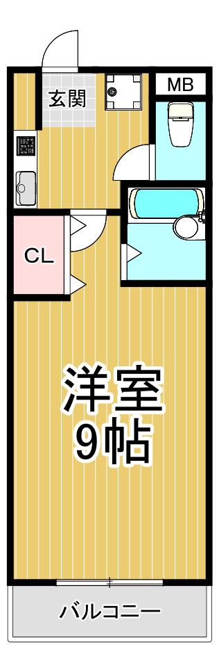 リアンジェ園田(1K/2階)の間取り写真