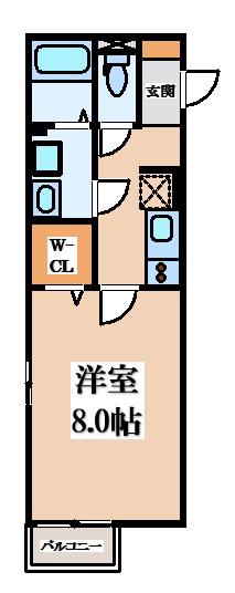 ハイツ南紀(1K/1階)の間取り写真