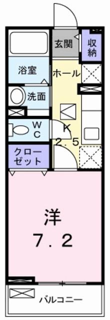 プランドール(1K/1階)の間取り写真