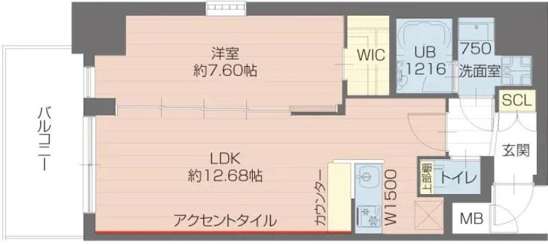プレジオ神戸長田(1LDK/7階)の間取り写真