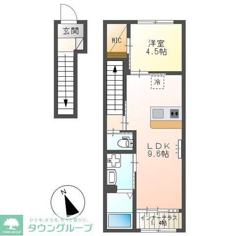 HAL SCENT(1LDK/2階)の間取り写真
