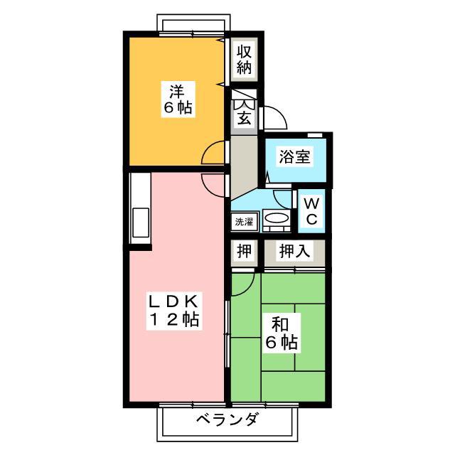 セジュールMATSUBARA(2LDK/2階)の間取り写真