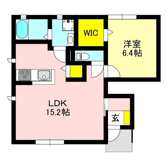 シャルクレール(1LDK/1階)の間取り写真