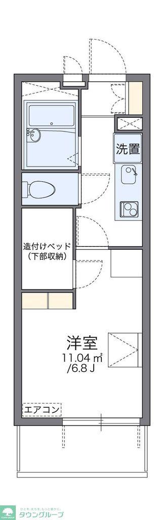 レオパレスファンソ(1K/1階)の間取り写真
