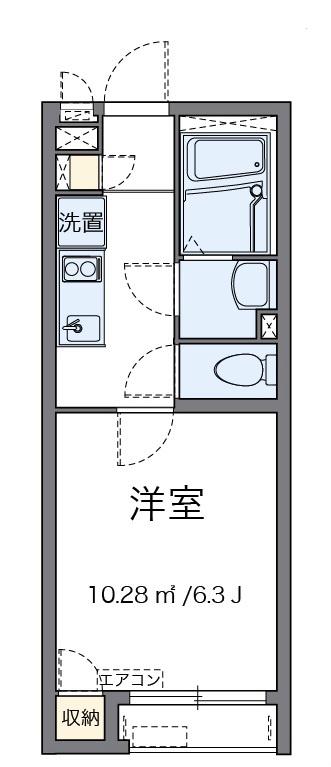 セラヴィー(1K/1階)の間取り写真