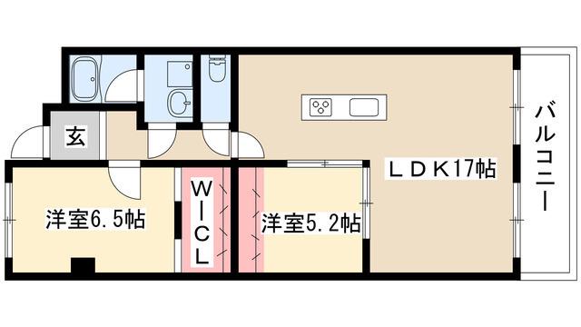 ベルハイツ司(2LDK/1階)の間取り写真