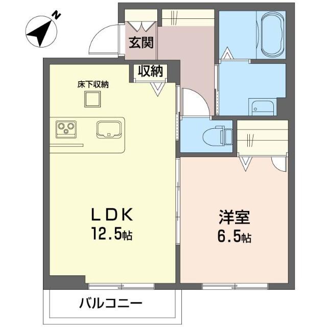 ハミングバード(1LDK/1階)の間取り写真
