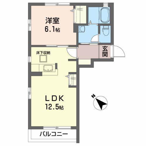 シャーメゾン八反田(1LDK/1階)の間取り写真