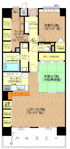 ライオンズマンション大阪狭山壱番館(2SLK/3階)の間取り写真