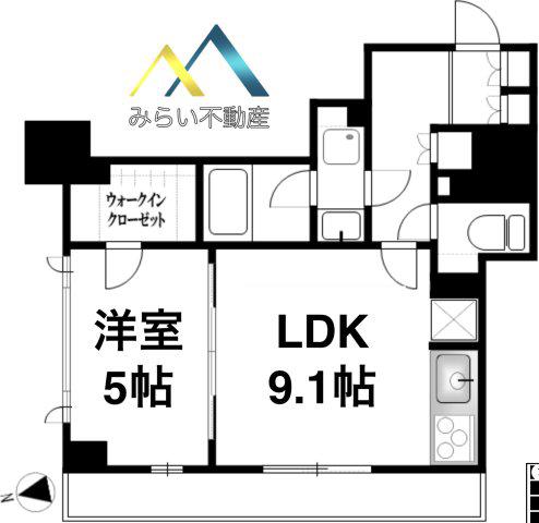 シティタワー横濱(1LDK/4階)の間取り写真