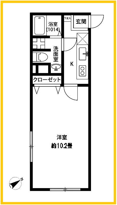 アムール芭蕉館(1K/2階)の間取り写真