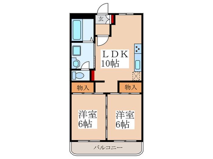 アパルトマンときわ(2LDK/1階)の間取り写真
