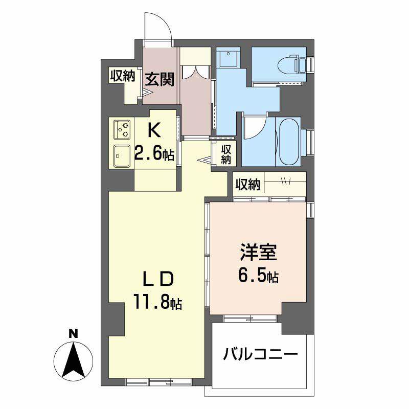 アンソレイエ覚王山(1LDK/5階)の間取り写真