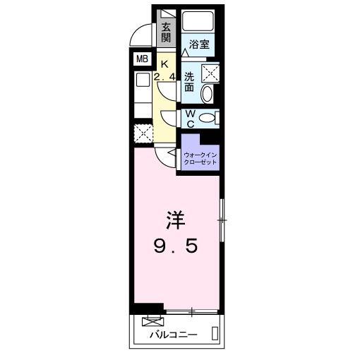 エスポア(1K/3階)の間取り写真