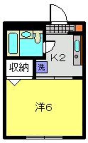 ハイツユタカ(1K/2階)の間取り写真