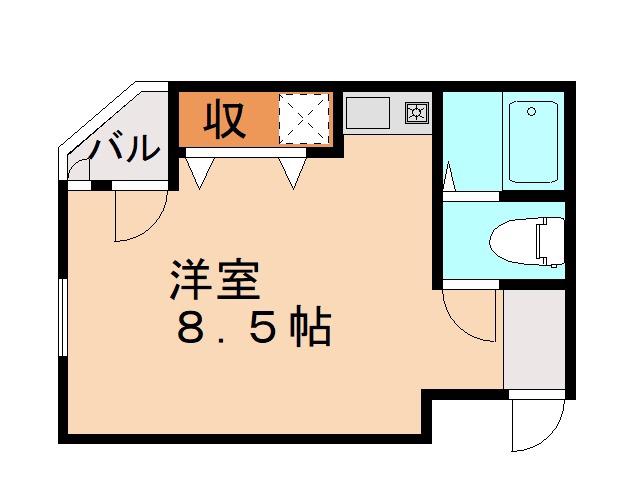 フルブルーム(ワンルーム/2階)の間取り写真