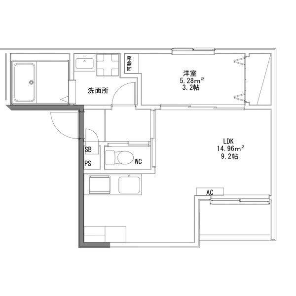 DELICA栄生(1LDK/2階)の間取り写真