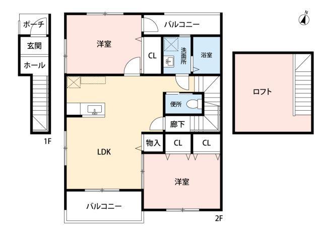 CANTABILE(2LDK/2階)の間取り写真