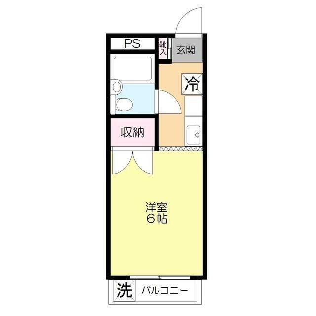 サニーハイツ(1K/2階)の間取り写真