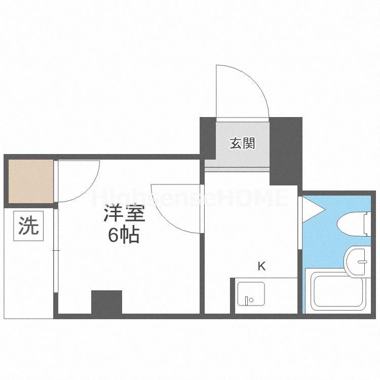 ミエビル(1K/6階)の間取り写真