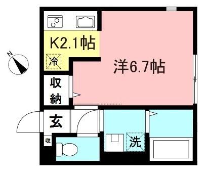 ディアコートYJ(ワンルーム/1階)の間取り写真