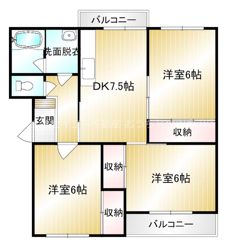 ガーデンハイツ清水(3DK/4階)の間取り写真