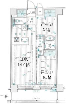 西新井5丁目レジデンス(1SLDK/2階)の間取り写真