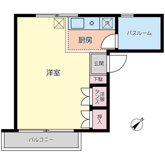 ハイツ・アルトー(ワンルーム/1階)の間取り写真
