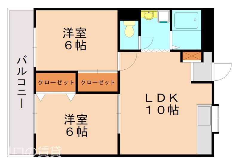 アネックスあさひ(2LDK/4階)の間取り写真