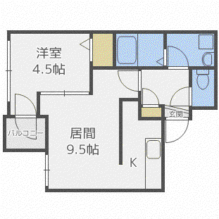CLAIR(1LDK/3階)の間取り写真