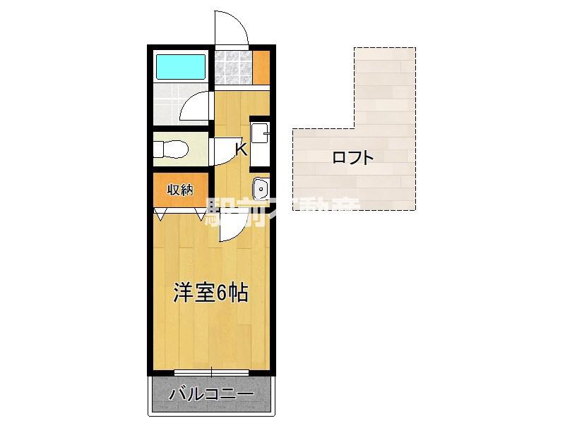 イマージュ香椎I(1K/2階)の間取り写真