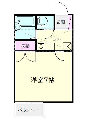 アップルハウス京王(1K/2階)の間取り写真