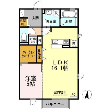 バムセプレイスII(1LDK/2階)の間取り写真