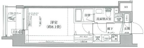 アイルヴァーチェ川崎(1K/6階)の間取り写真