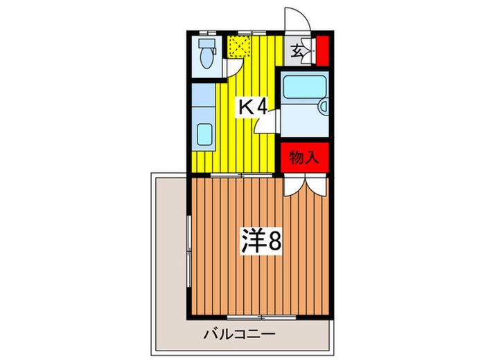 武藤ハイツ(1K/3階)の間取り写真