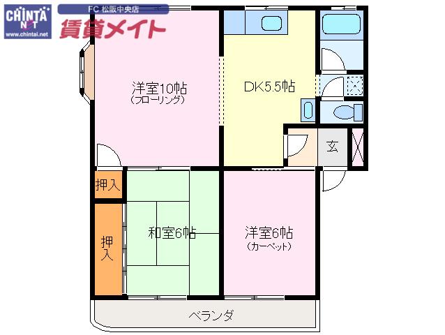 グレースハイツ(3DK/3階)の間取り写真