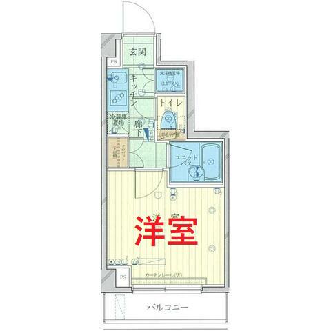 ルーブル多摩川七番館(1K/2階)の間取り写真