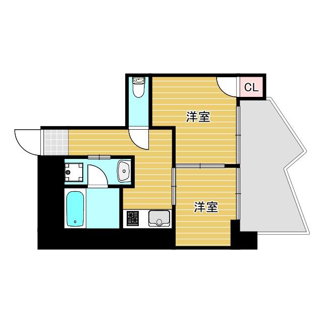 新大阪川島マンション(2K/12階)の間取り写真