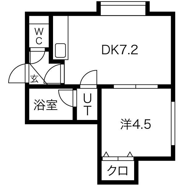 グランシャリオ北大(1LDK/3階)の間取り写真