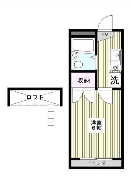 アーバン高島平B(1K/1階)の間取り写真