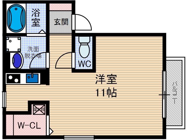 ヴィアーレ総持寺(1K/2階)の間取り写真