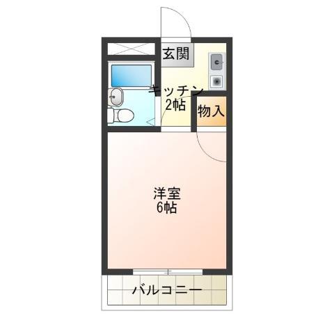 サンライフ岸里(1K/2階)の間取り写真