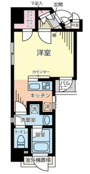 グランドパーク渋谷(ワンルーム/6階)の間取り写真