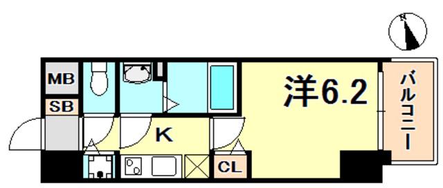 プレサンスジェネ新神戸ステーションフロント(1K/8階)の間取り写真