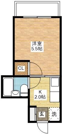 コーポホンダ(1K/1階)の間取り写真